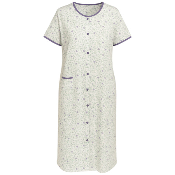 Ladies Floral Vine Button Front Nightie