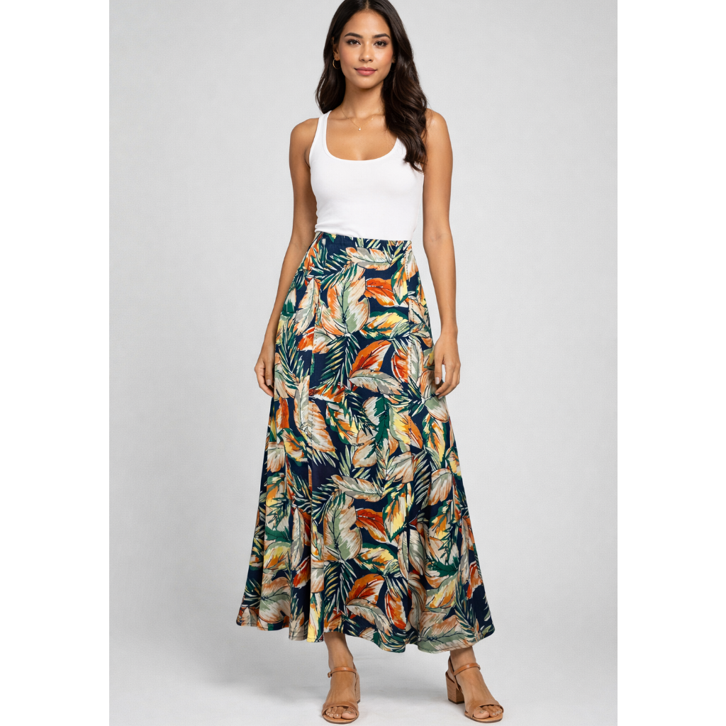 Ladies Midi Skirt with elasticated waist