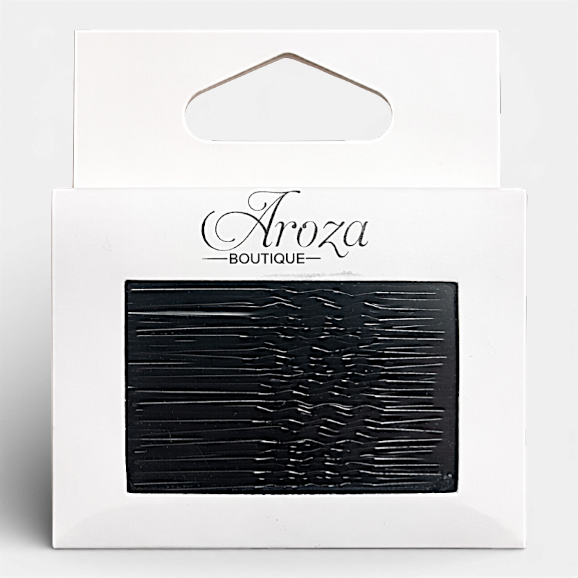 Keep every hairstyle perfectly in place with our Classic Black Bobby Pins from Aroza Boutique. Designed for a strong, reliable hold, these versatile hair pins are a must-have for everyday styling, updos, sleek buns, and professional looks.