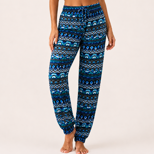 Ladies Aztec Print Cotton Harem Trousers