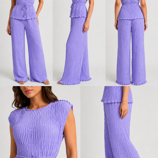 Amalfi Italian Textured Co-Ord Set (Lavender)