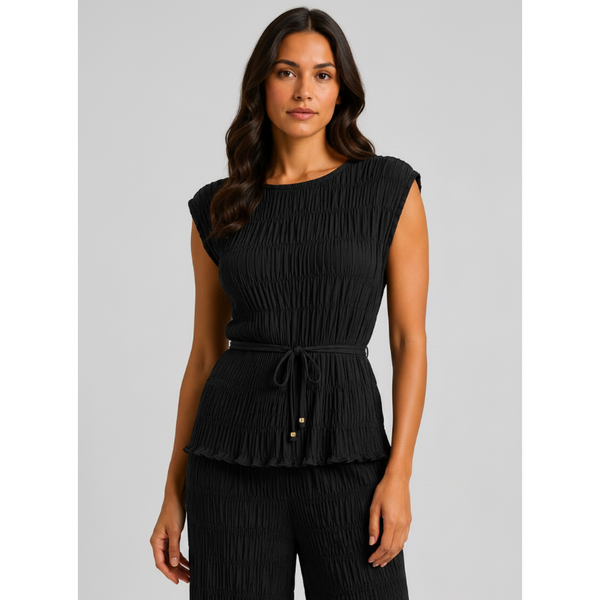 Amalfi Italian Textured Co-Ord Set (Black)