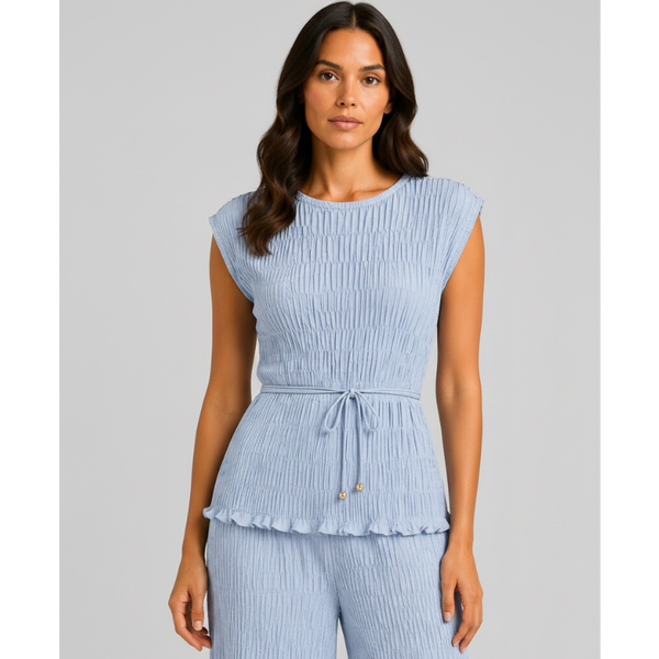 Amalfi Italian Textured Co-Ord Set (Light Blue)