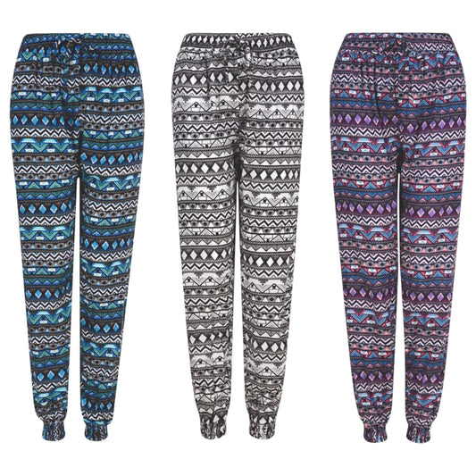 Ladies Ali Baba Style Palazzo Trousers - 100% Cotton