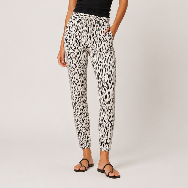 Ladies Abstract Print Tapered Trousers
