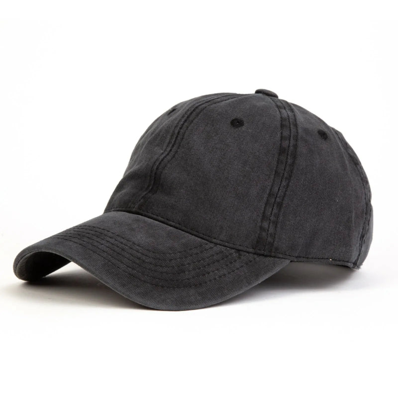 Unisex Cotton Baseball Cap Adjustable Classic Casual Sports Hat Black
