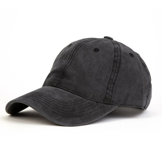 Unisex Cotton Baseball Cap Adjustable Classic Casual Sports Hat Black