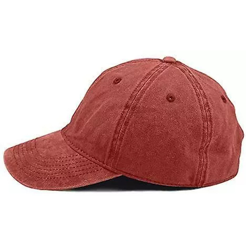 Unisex Cotton Baseball Cap Adjustable Classic Casual Sports Hat Red