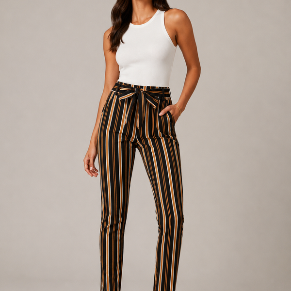 Ladies Tailored Vertical Stripe Trousers