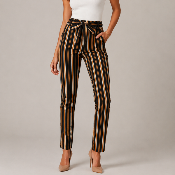 Ladies Tailored Vertical Stripe Trousers