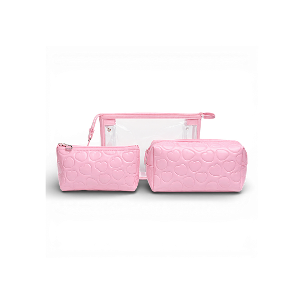 Baby Pink Makeup Bag Set 3 Piece