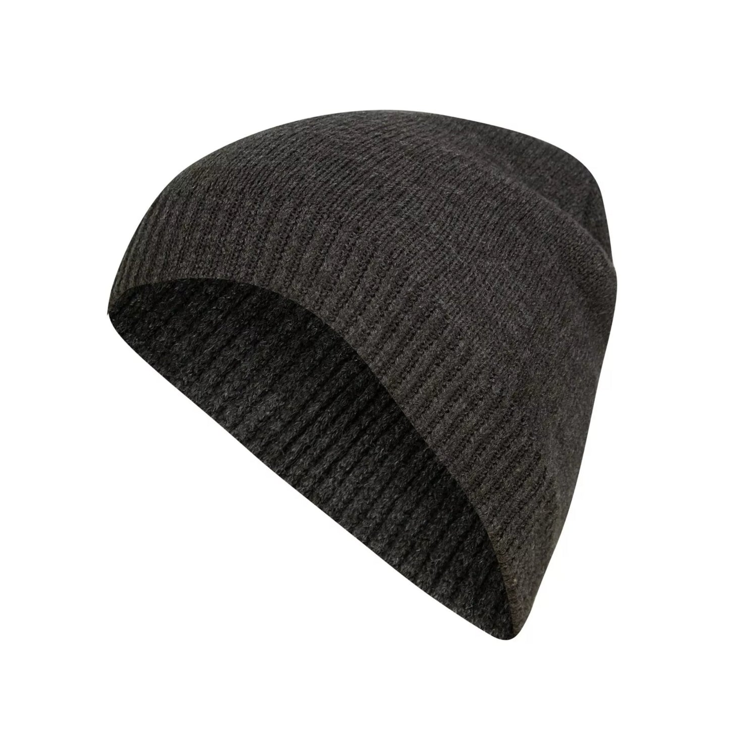 Unisex grey winter beanie hat one size fits all warm knitted wool cap