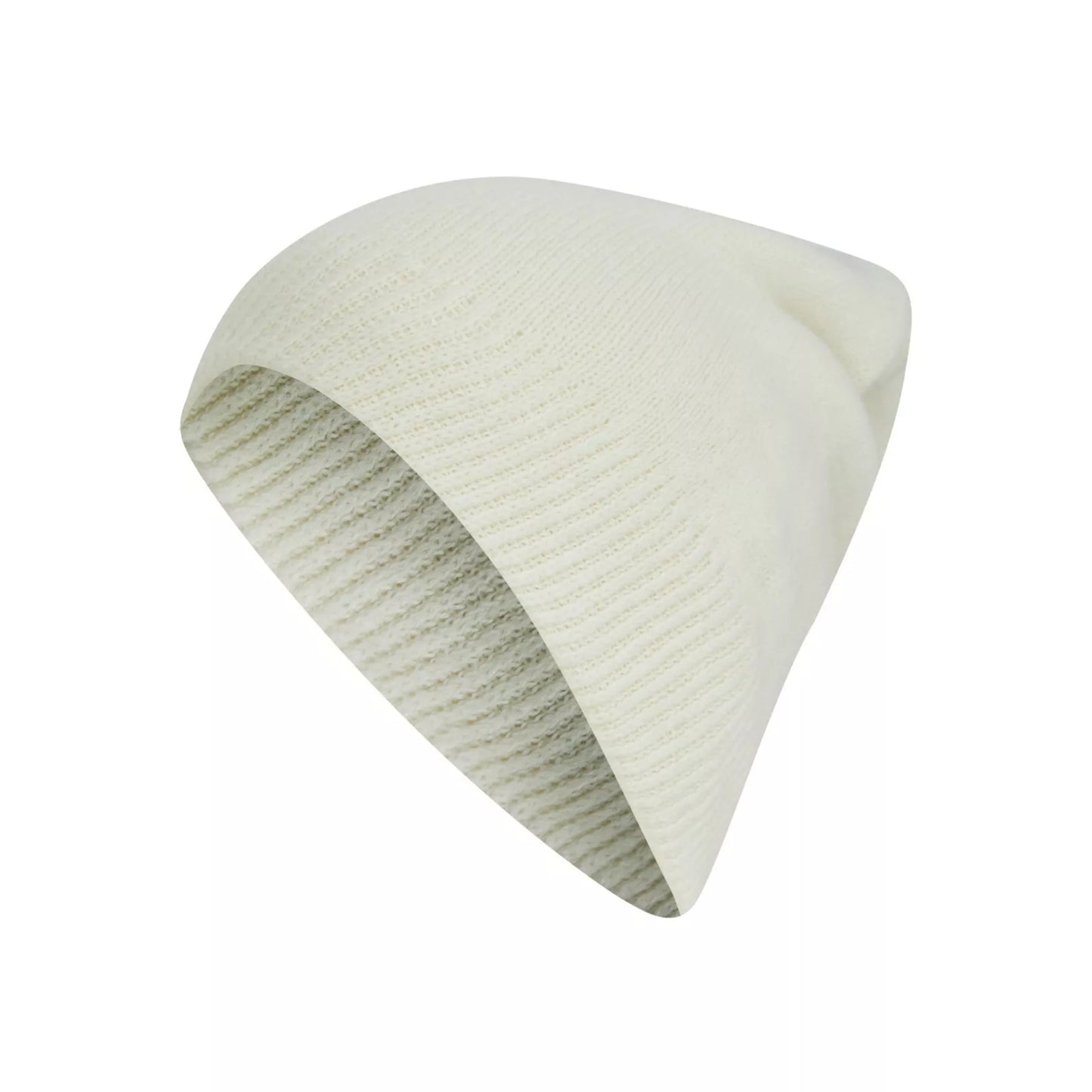 Unisex white winter beanie hat one size fits all warm knitted wool cap