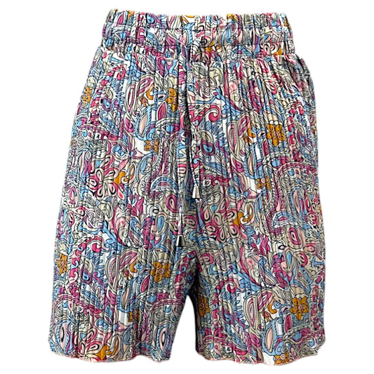 Ladies Pleated Paisley Summer Shorts