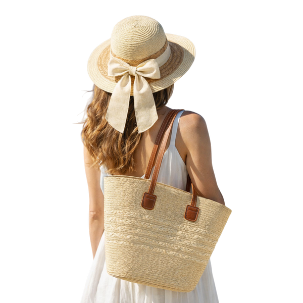 Beige Ladies Hat And Bag Set