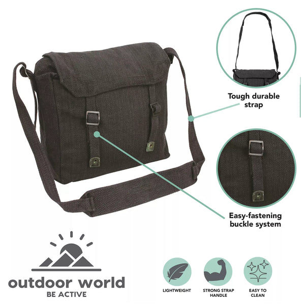 Canvas Army Military Style Bag - Black