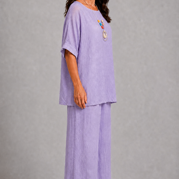 Capri Breeze Co-ord Set with Necklace (Lilac)