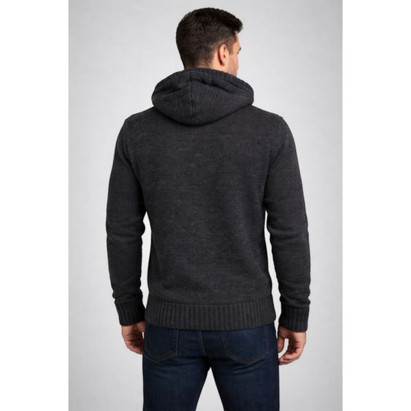Men's Charcoal Chunky Knit Cardigan