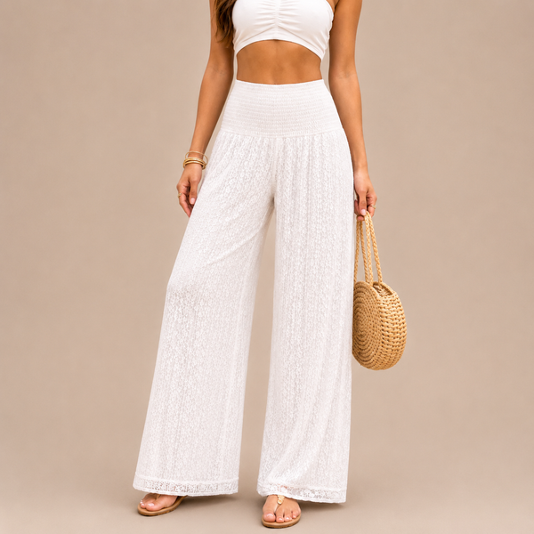 Ladies Crochet White Trousers