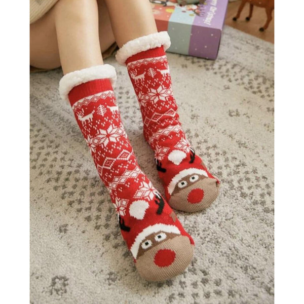 Fluffy Non Slip Christmas Bed Socks