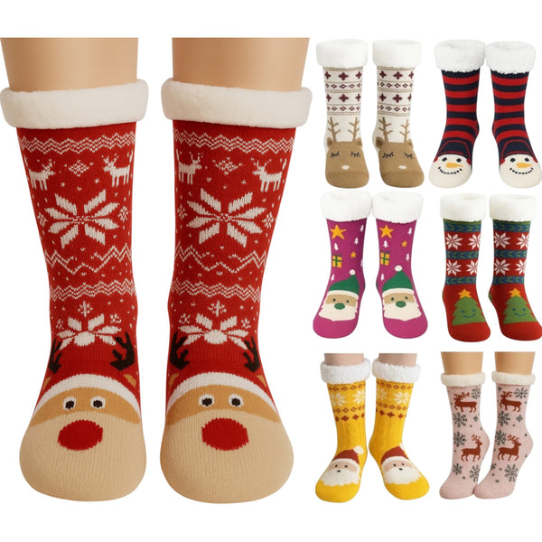 Fluffy Non Slip Christmas Bed Socks