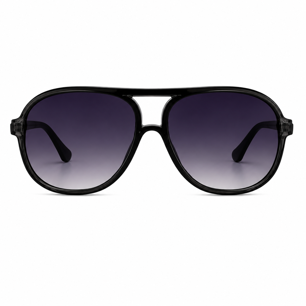 Black aviator sunglasses with UV400 eye protection and modern oversized design