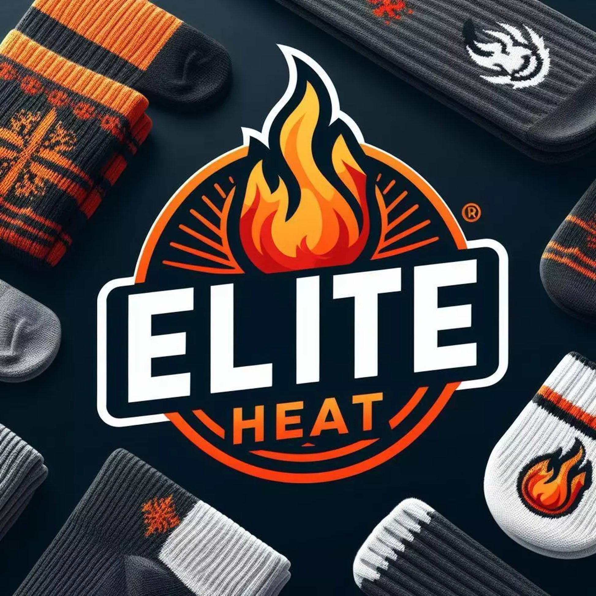 Elite Heat logo representing ultra-warm winter essentials, including thermal gloves, socks, leggings, and more cold-weather gear