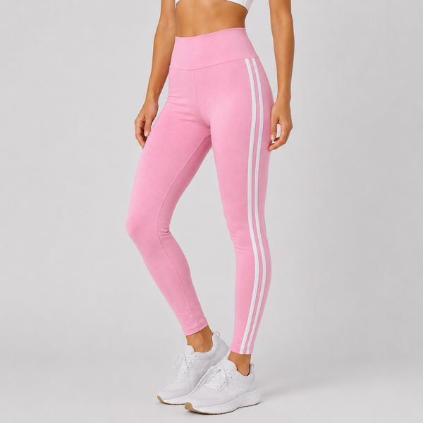Ladies High Waisted Leggings (Baby Pink)