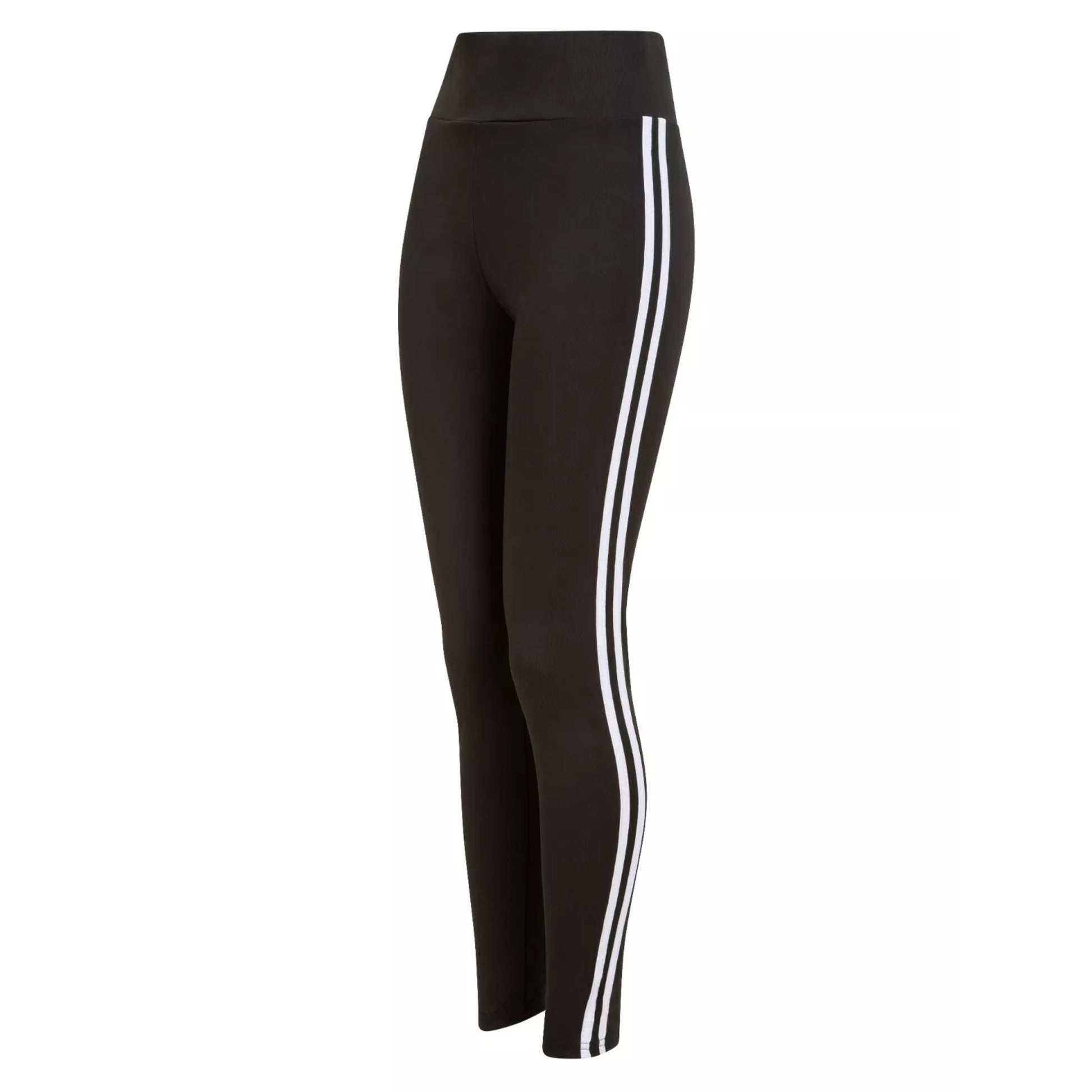 Ladies black with white stripe high waisted leggings activewear gymwear 
