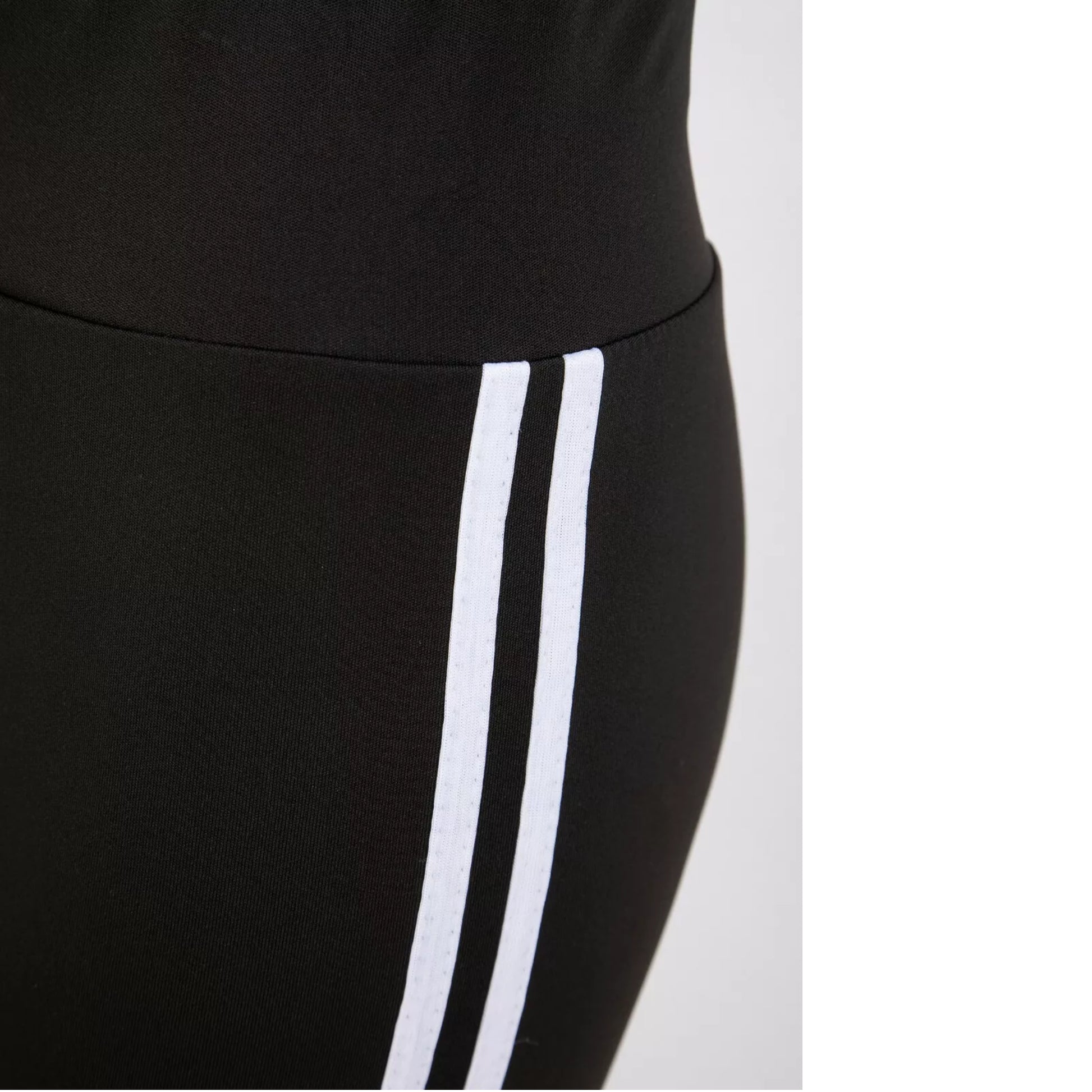 Ladies black with white stripe high waisted leggings activewear gymwear 