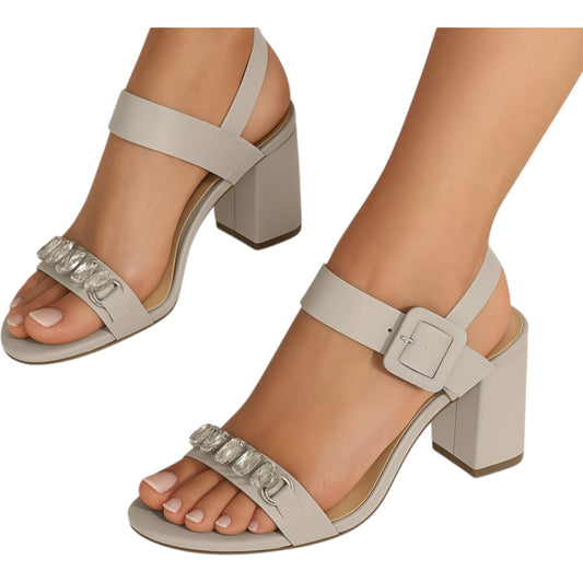 Ex M&S Block Heel Sandals with Crystal Detail – Women’s Occasion High Heels