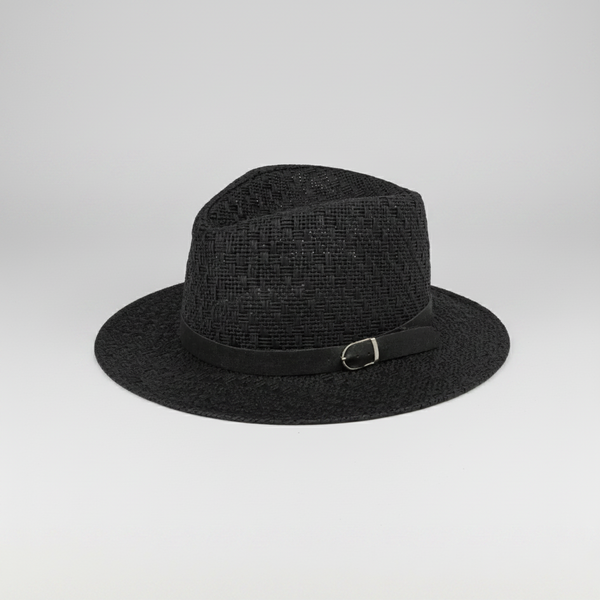 Fedora Beach Straw Hat (Black)