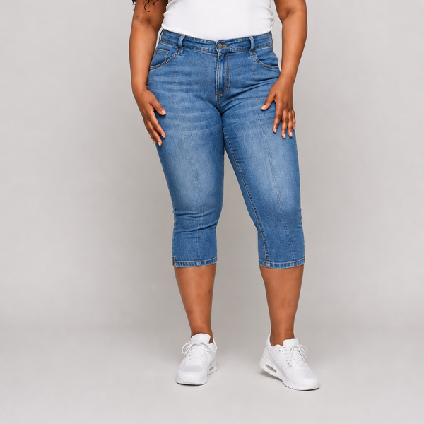 Ladies 3/4 Denim Shorts - Plus Size
