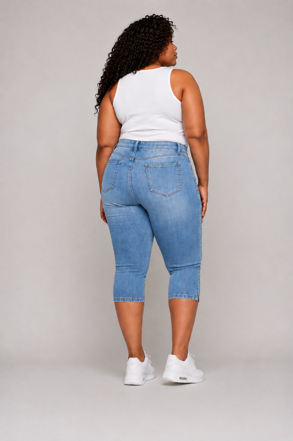 Ladies 3/4 Denim Shorts - Plus Size
