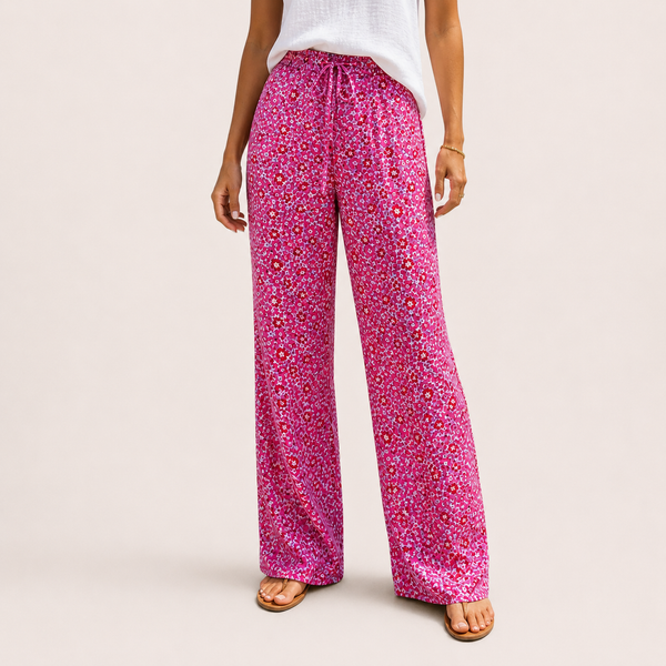 Ladies Cotton Floral Printed Palazzo Trousers