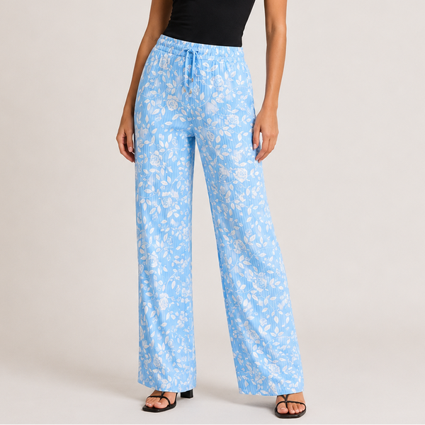 Ladies Ava Floral Wide Leg Trousers