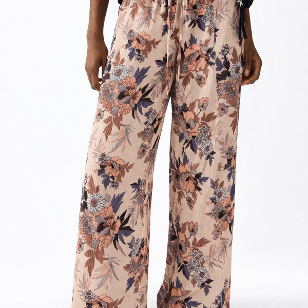 Ladies Wide Leg Floral Palazzo Trousers