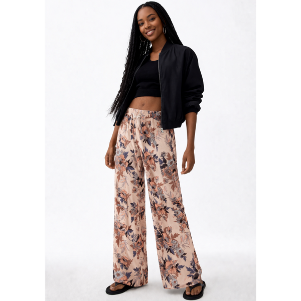 Ladies Wide Leg Floral Palazzo Trousers