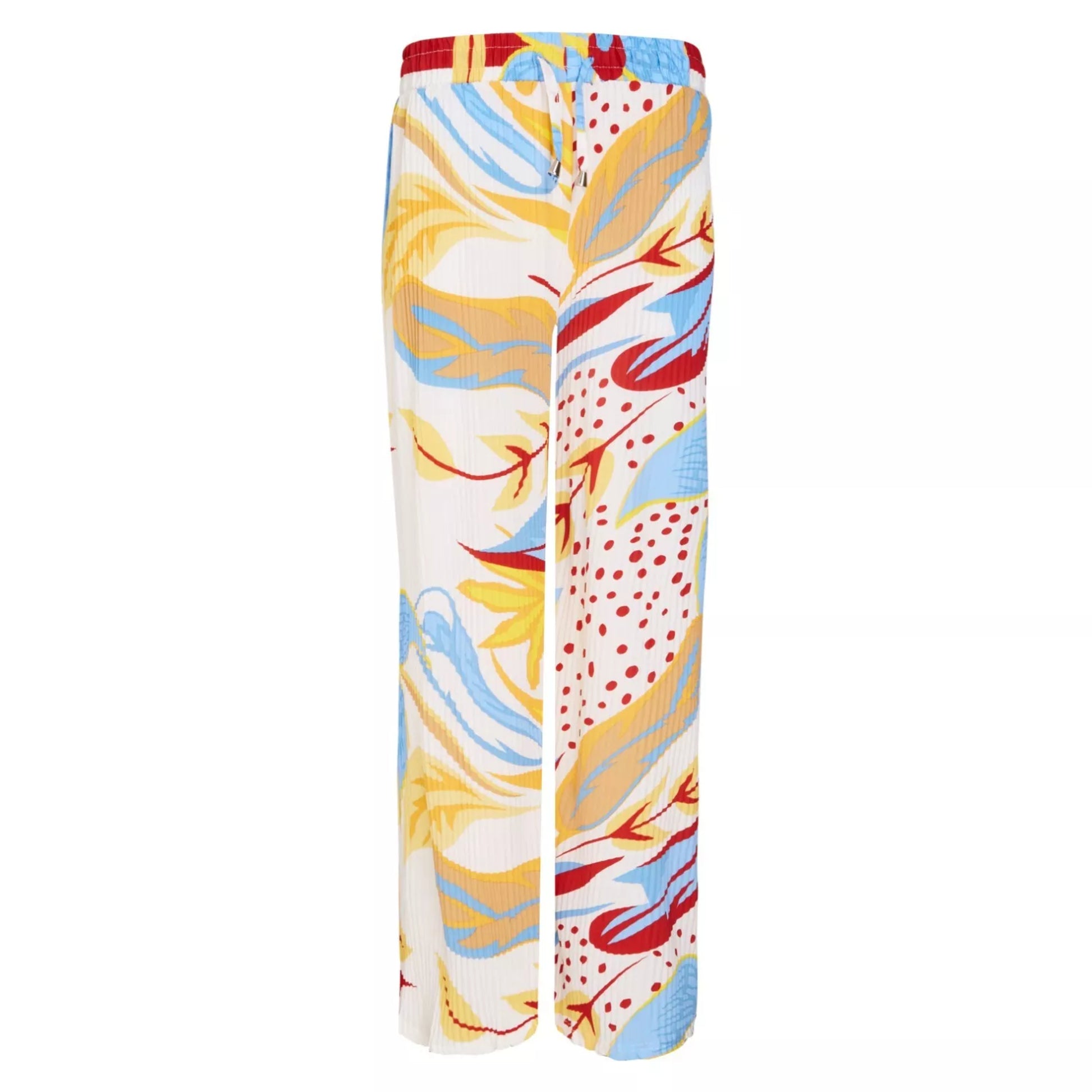 Women’s printed palazzo trousers – wide leg summer pants in bold colourful patterns.