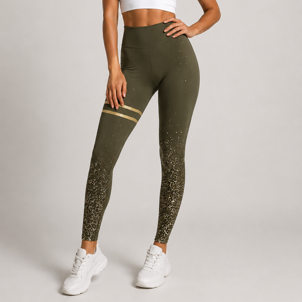 Ladies Stardust Sparkle Leggings (Khaki)