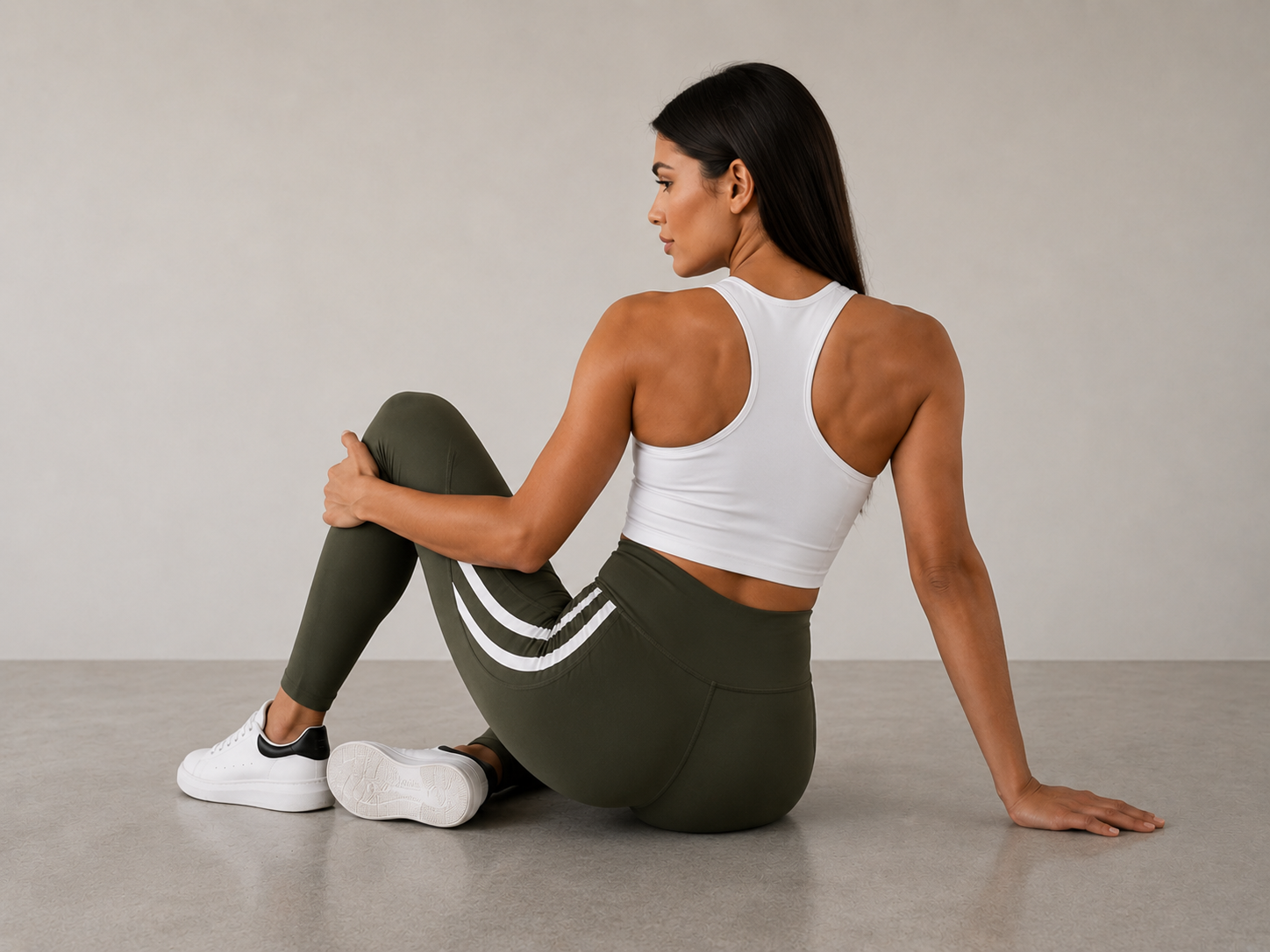 Women’s High Waist 2 Stripe Leggings for Women Gym Yoga Running Stretch Fitness Pants Blue Black Grey Burgundy Khaki Pink Activewear
