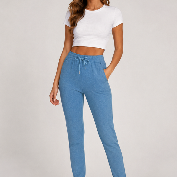 Ladies Everyday Comfort Fit Soft Touch Joggers (Air Force Blue)