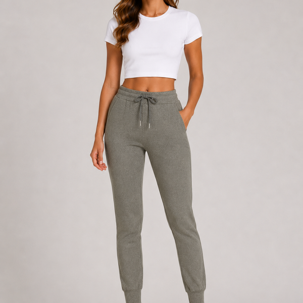 Ladies Everyday Comfort Fit Soft Touch Joggers (Grey)