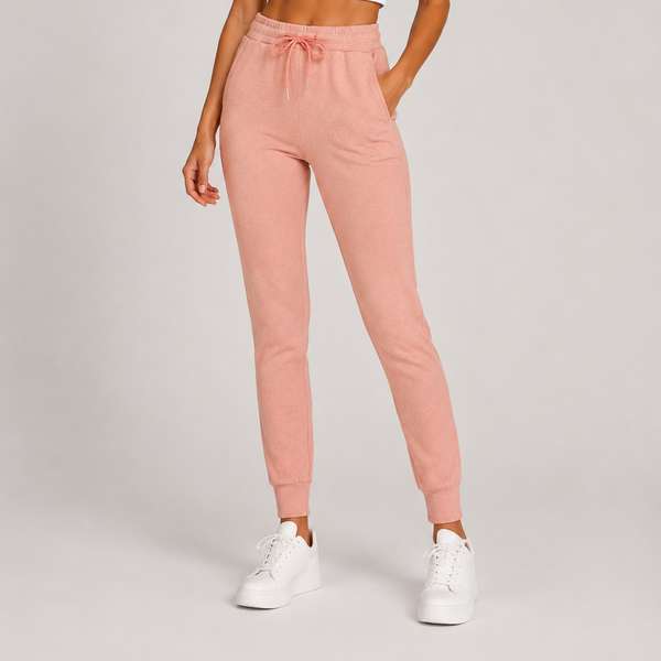 Ladies Everyday Comfort Fit Soft Touch Joggers (Soft Pink)