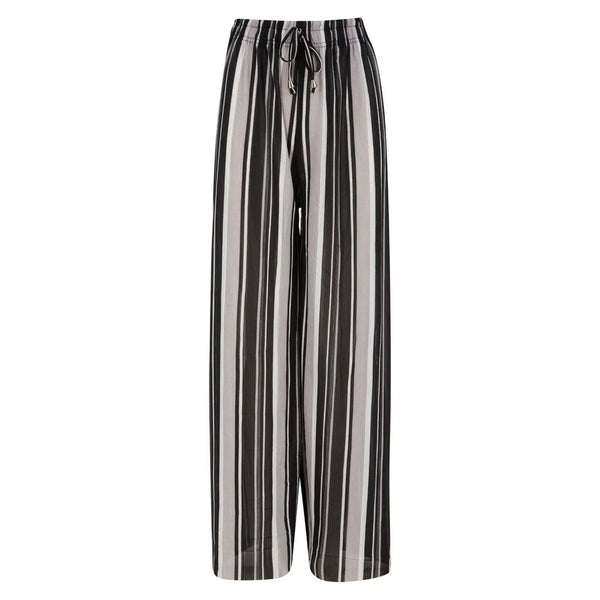 Ladies Lightweigh Striped Wide Leg Summer Trousers