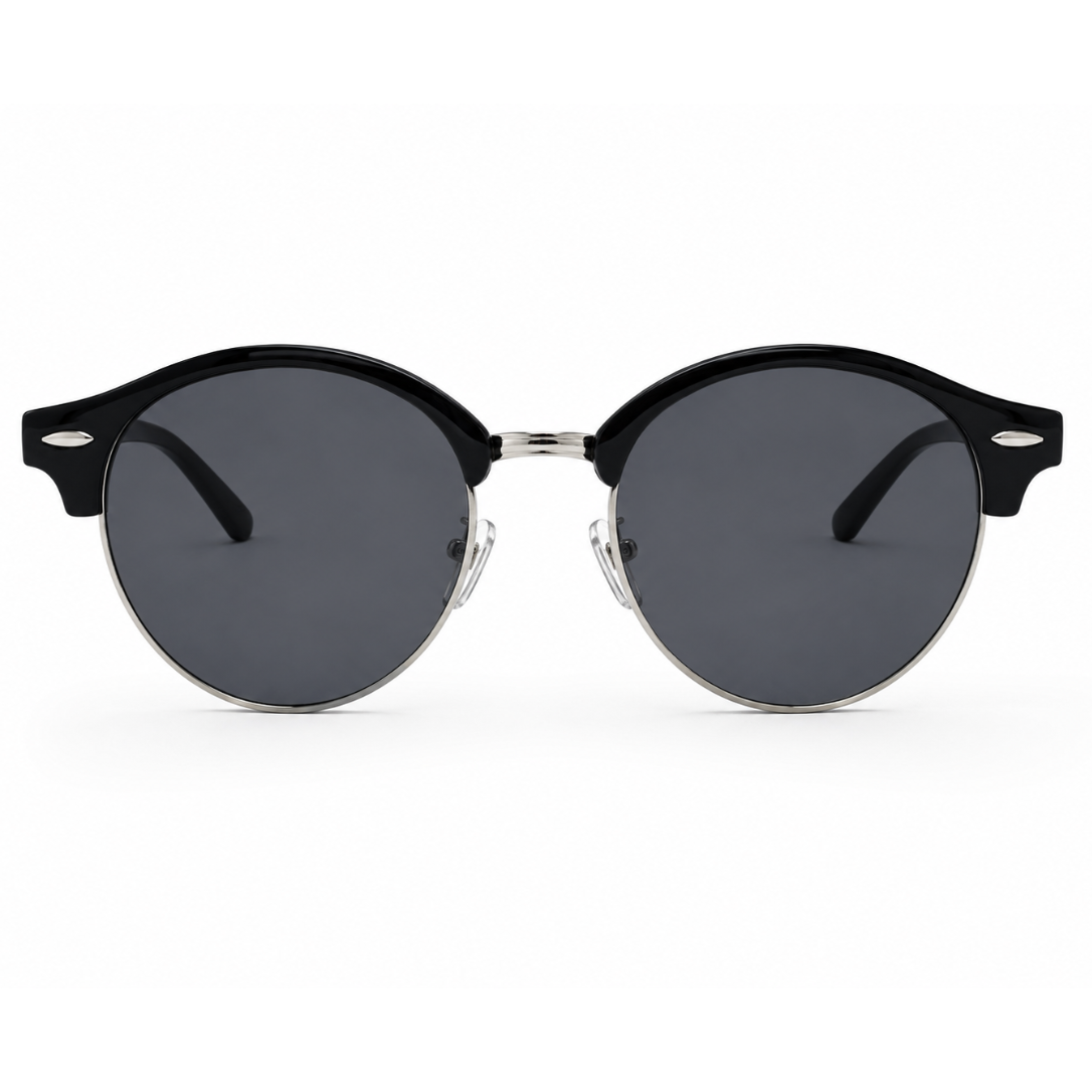 Retro clubmaster sunglasses with UV400 protection and category 3 lenses