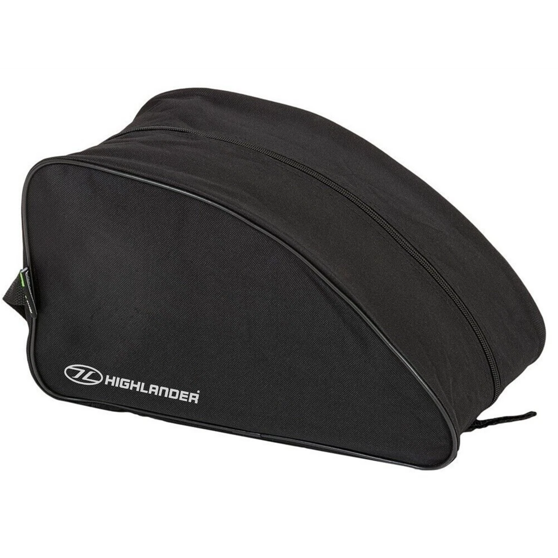 black Highlander boot bag for travel shoe storage with zip opening