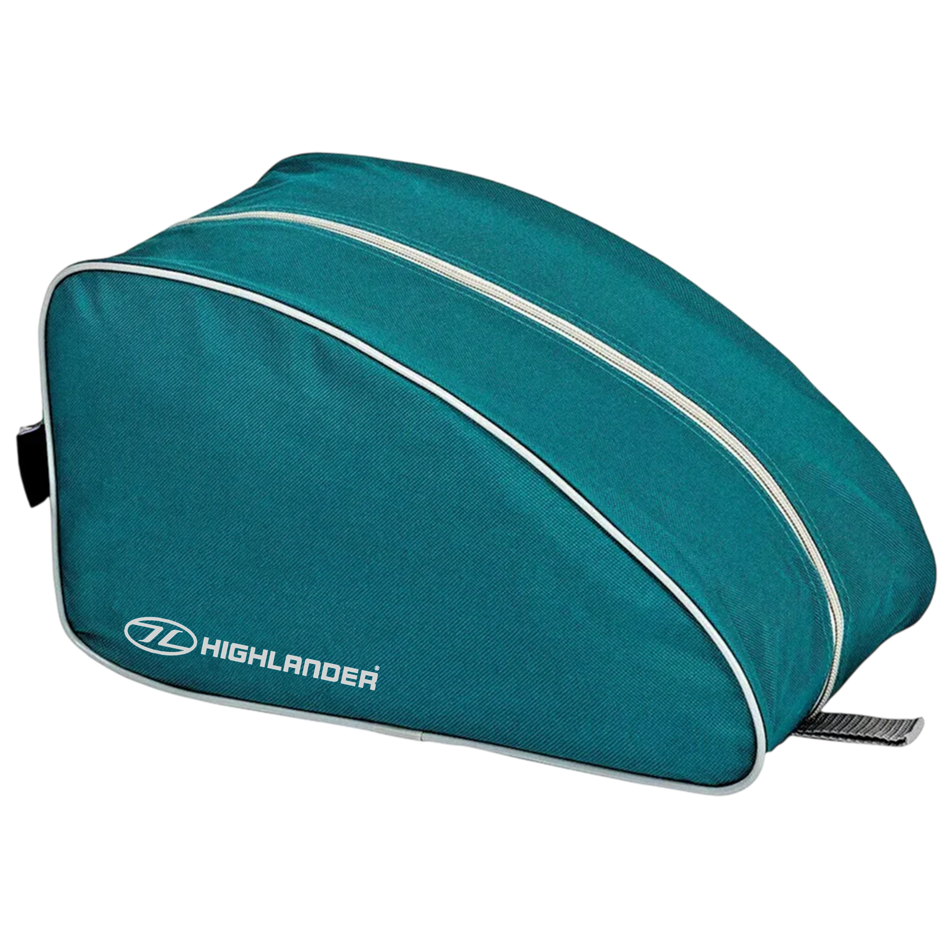 teal Highlander boot bag for travel shoe storage with zip opening