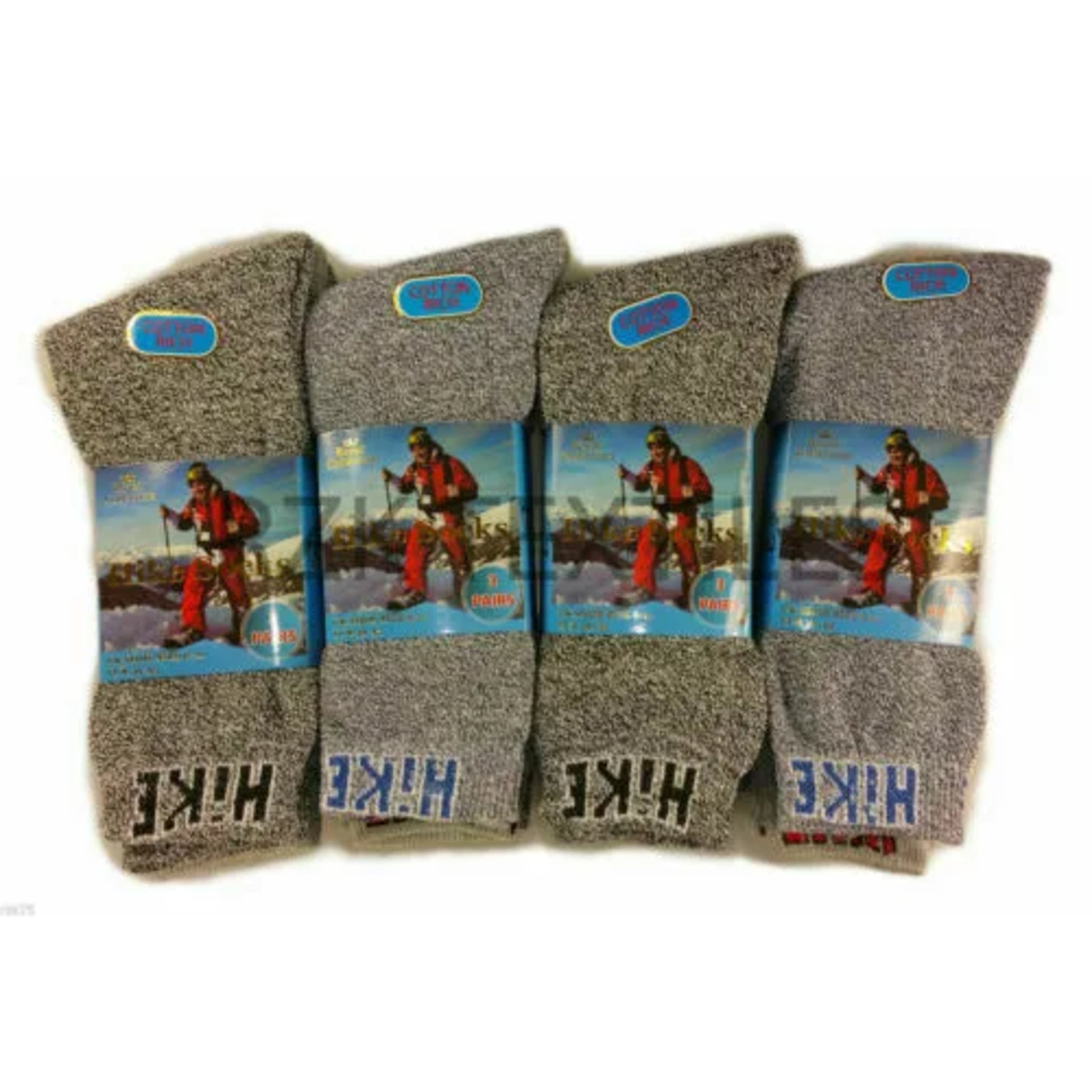 Men's Hike branded boot socks – Royal Collection cotton-rich hiking socks, available in 3 pack or 12 pack, ideal for outdoor, work, and walking boots