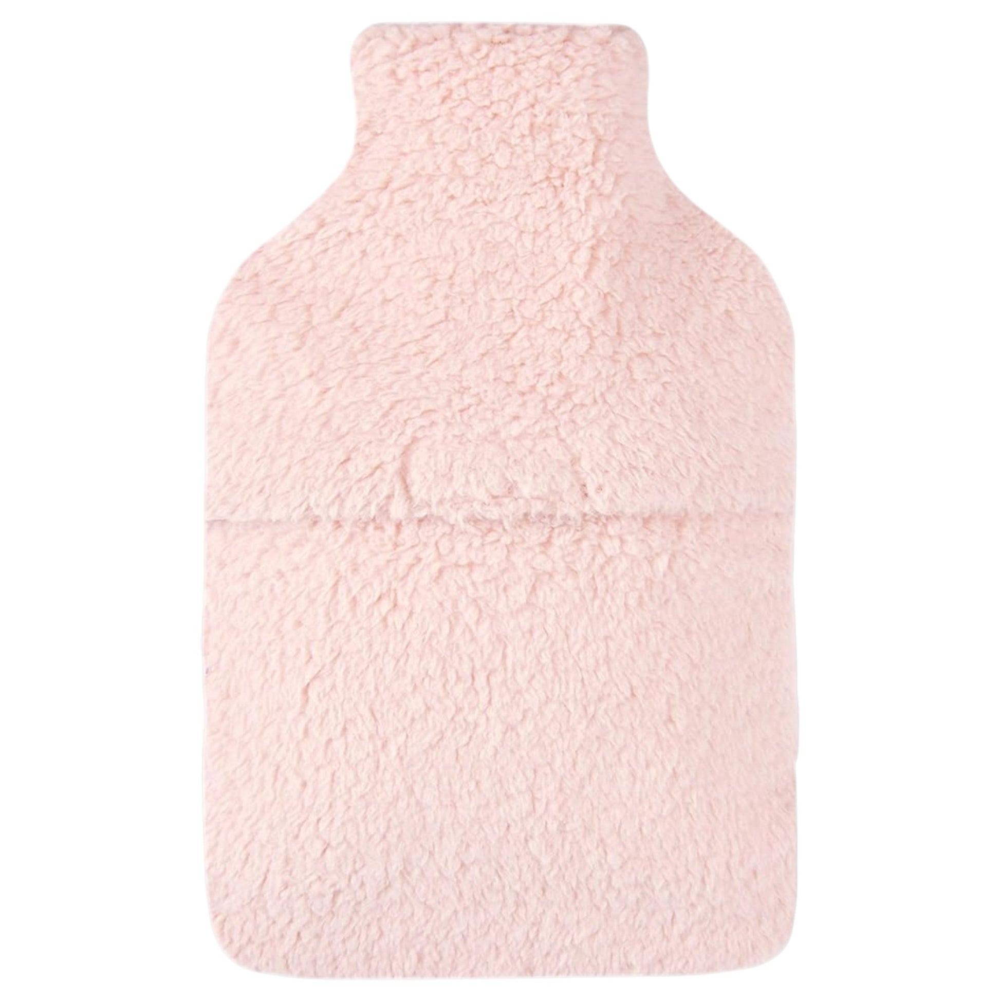 Elite Heat hot water bottle with removable plush cover, perfect for winter in blush pink